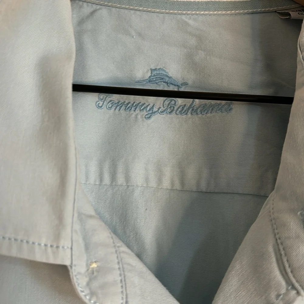 Tommy Bahama baby blue mens button up